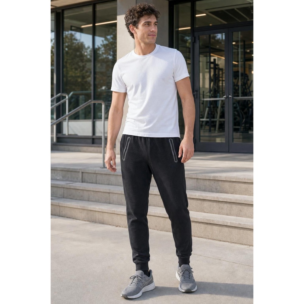 Old Navy Active Dynamic Fleece Joggers Men's S Black Zip Pockets Athleisure
